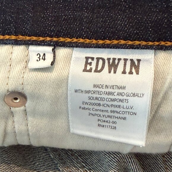 Edwin 1947 Women's Pixie 9" Mid Rise Skinny Jeans L.U.V. Blue Size 34 NWT - Picture 6 of 8